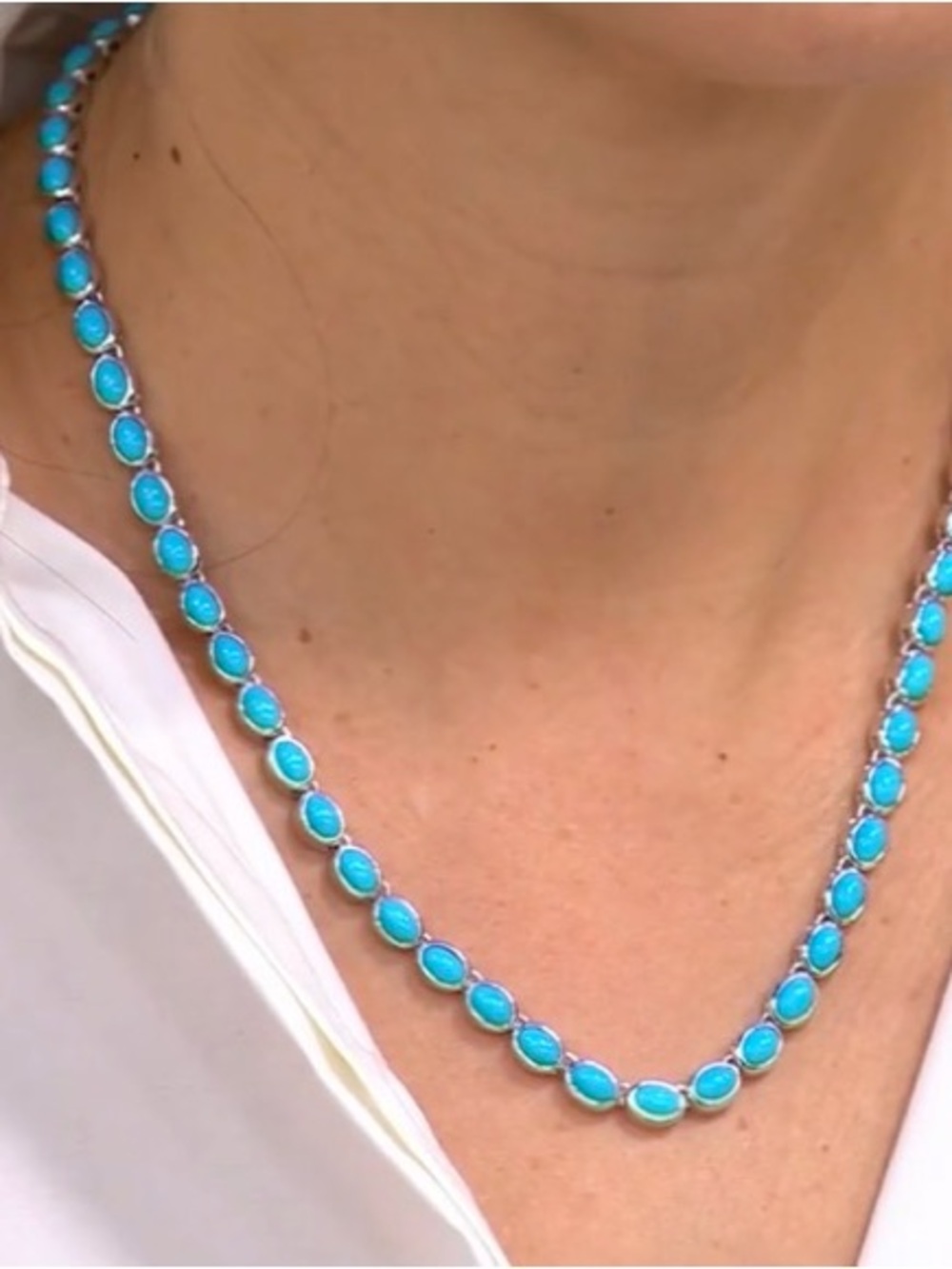 ✨ GENUINE Affinity Sterling Silver Tennis Turquoise Necklace